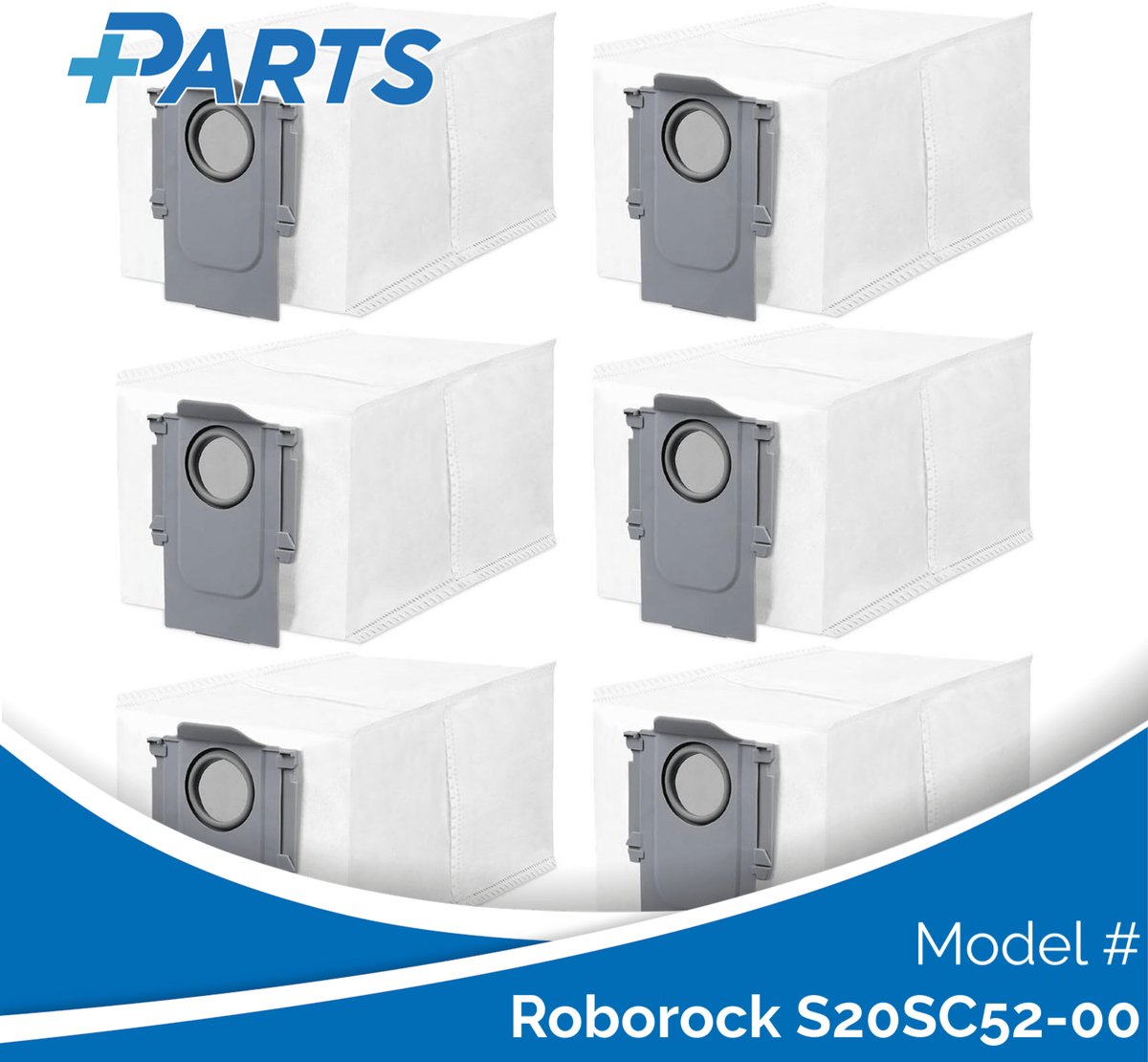 Roborock S20SC52-00 Stofzakken (6 Stuks, Plus.Parts® alternatief voor 8.02.0239)