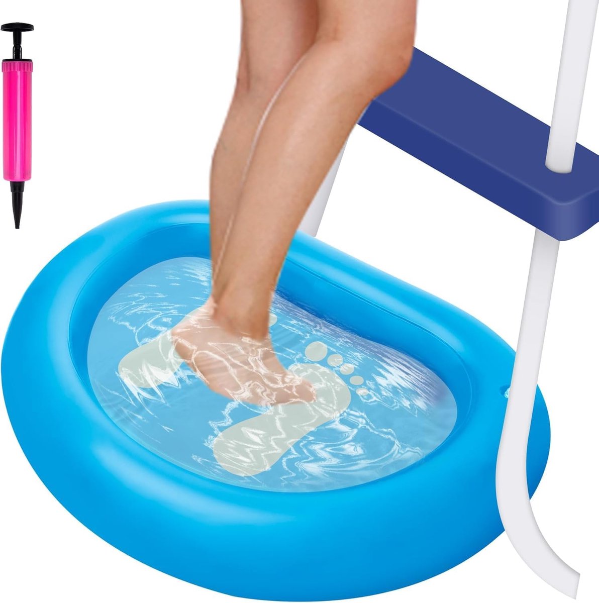 SnelShoppen - Opblaasbare Voetbad 87 x 65 cm - Blauw - Ideaal voor Zwembad, Badkuip, Spa, Whirlpool - Duurzaam PVC - Inclusief Pomp - Perfect voor Cam