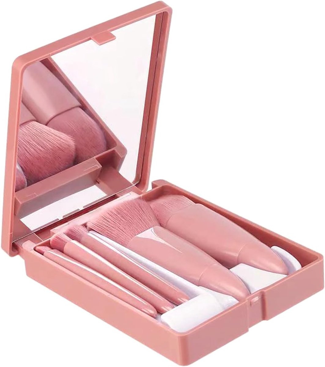 Thijox - Schattige Mini Make-up Borstels Set - Zachte Reisgrootte Draagbare Penselen voor Vrouwen en Meisjes - Ideaal voor Feest, Vakantie en Dagelijk