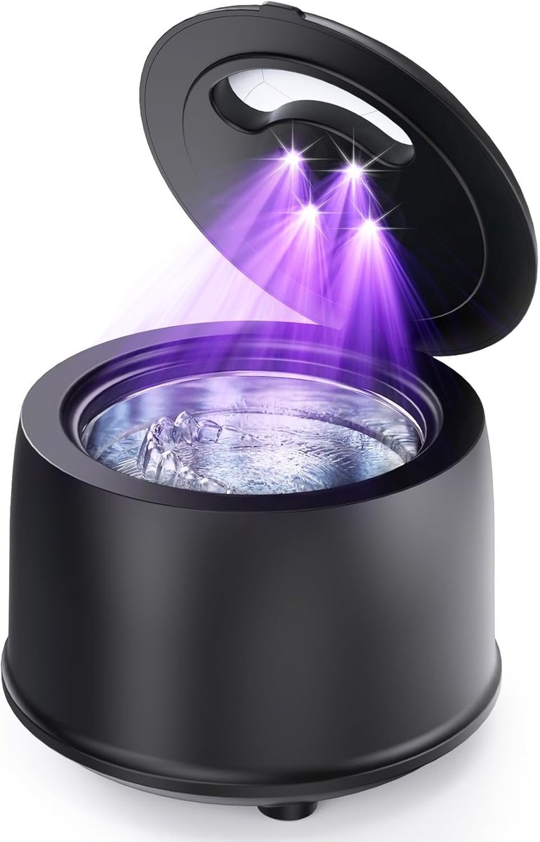 SnelShoppen - Ultrasoon reinigingsapparaat 45000 Hz, UV ultrasone reiniger 200 ml, 4 modi, 25 W, ideaal voor tandprothesen, aligners, tandenborstelkop