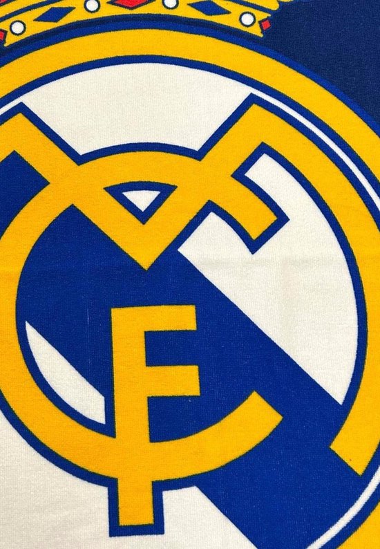 Real Madrid Strandlaken - Polyester Handdoek - 70 x 140 cm - Blauw - Officieel Gelicenseerd