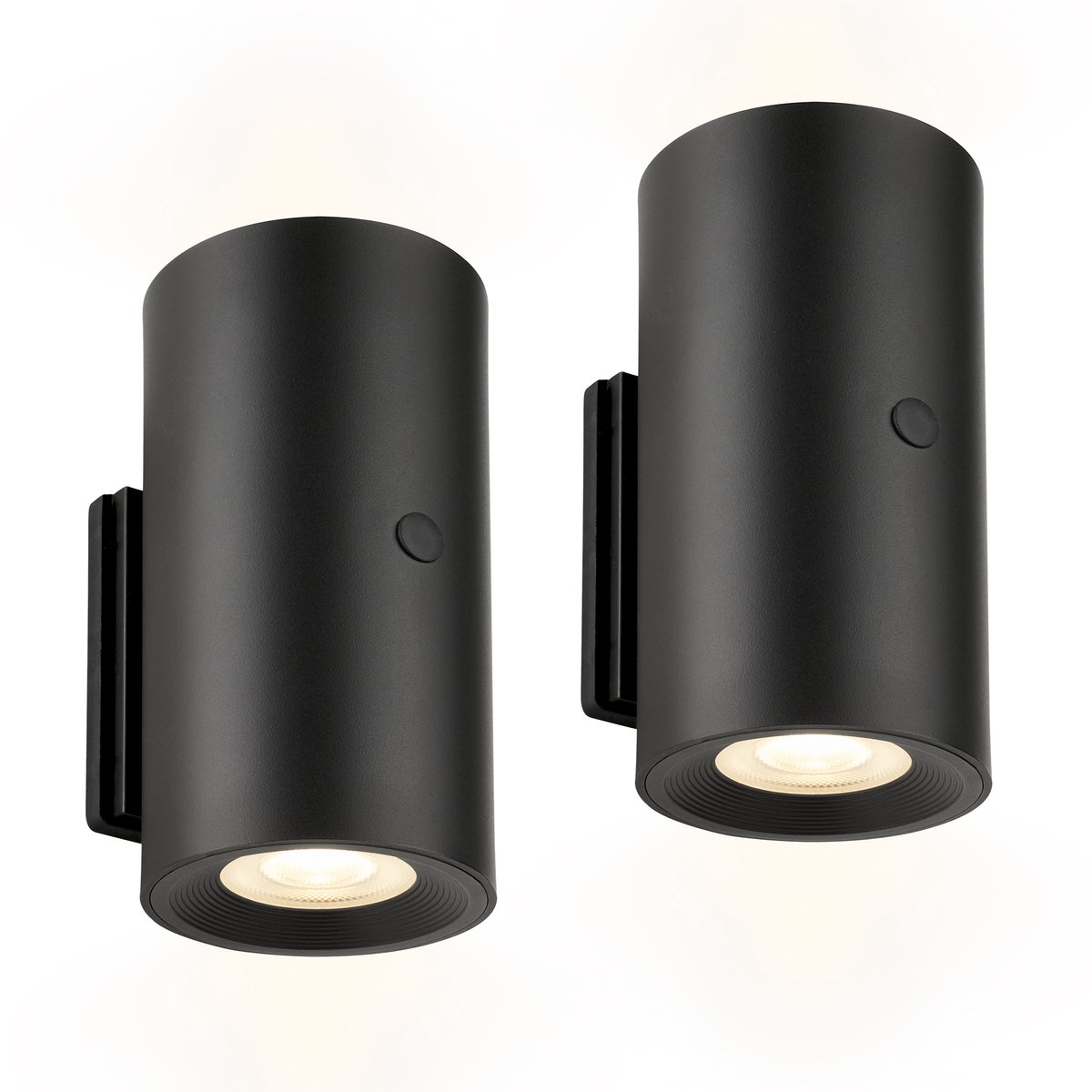 BRILONER Misy – Set van 2 Oplaadbare Wandlampen – zonder stroomaansluiting & boren – dimbaar met touch – warm wit licht – zwart – Ø6 x 12cm