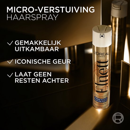 L'Oréal Paris Elnett Satin - Sterke Fixatie Haarlak - natuurlijke look en een zijdezacht gevoel - 400ml