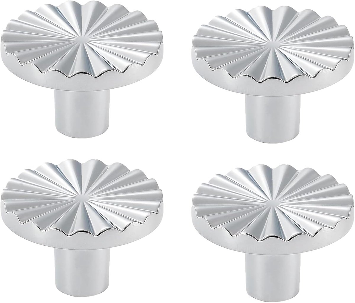 SnelShoppen - 4 Stuks Deurklinken Aluminium Legering, Zilveren Glanzende Handgrepen, Stevige Knoppen voor Keuken, Badkamer, Kast en Slaapkamer