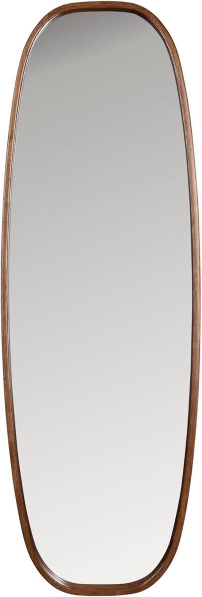 SnelShoppen - Spiegel/Wandspiegel Hout 120x40 cm Bruin - Rechthoekige Spiegel met Rubberhout Frame - Interieuraccessoire voor Woonkamer, Slaapkamer, B
