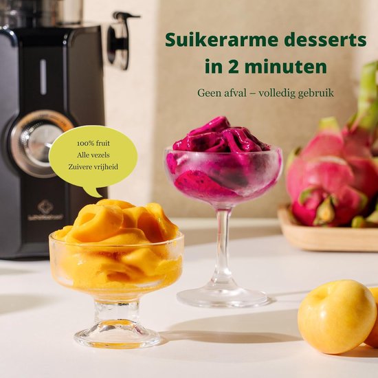 SnelShoppen - Slowjuicer voor Fruit en Groenten, 200W Koudgeperste Sapcentrifuge met 4,53" Brede Vulopening, Automatisch Snijden, BPA-vrij, Eenvoudig van Snelshoppen — afbeelding 4