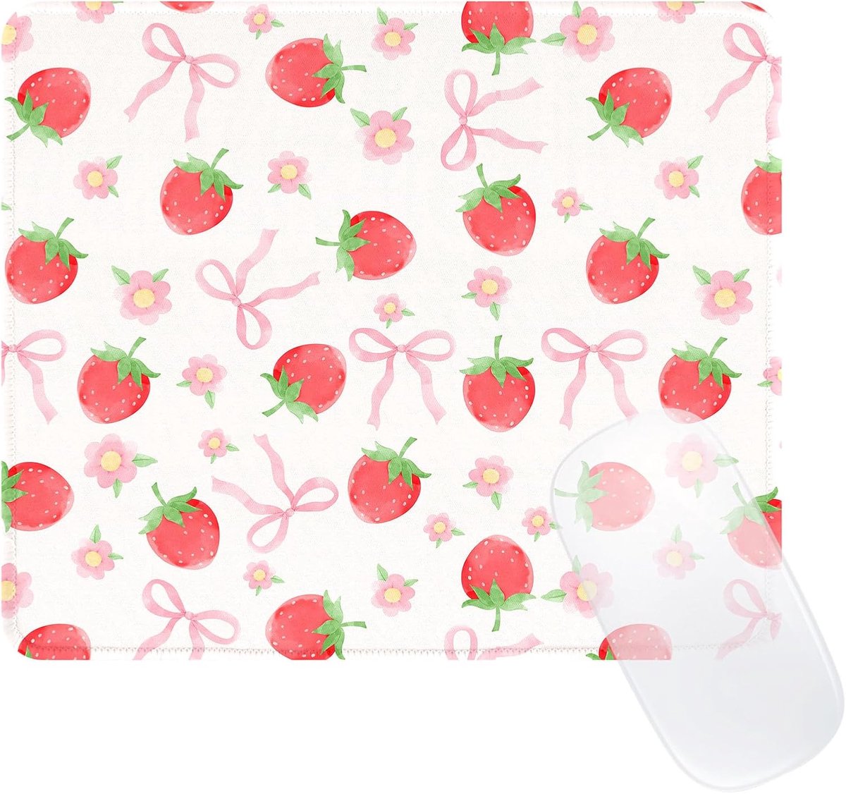 SnelShoppen - Schattige Kleine Mouse Pad voor Meisjes - Vierkante Muismat met Antislip Rubber en Gestikte Rand - 3mm Dikte - Perfect voor Thuis, Kanto