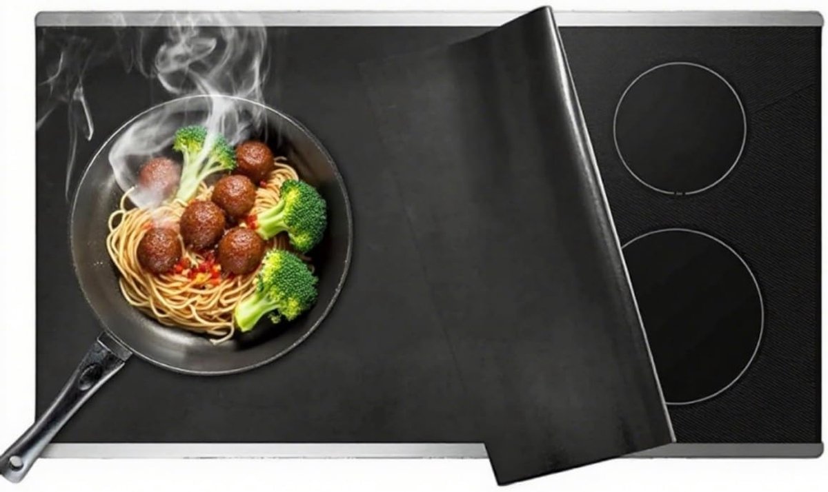 SnelShoppen - Inductiekookplaat Beschermmat - 80x50CM Silicone Hittebestendige Kookplaat Deksel, Magnetisch, Anti-Kras, Herbruikbaar, BPA-vrij
