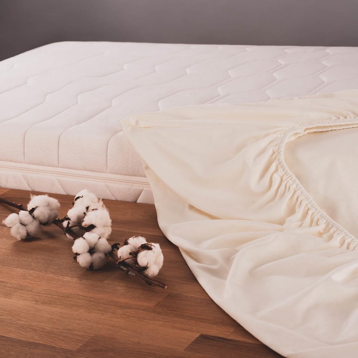 SnelShoppen - Fitted Sheet 120 x 200 cm - Super Zacht 100% Katoen - Geschikt voor Matras Hoogte tot 25 cm - Ivoor Kleur - Ideaal voor Slaapkamer en Lo