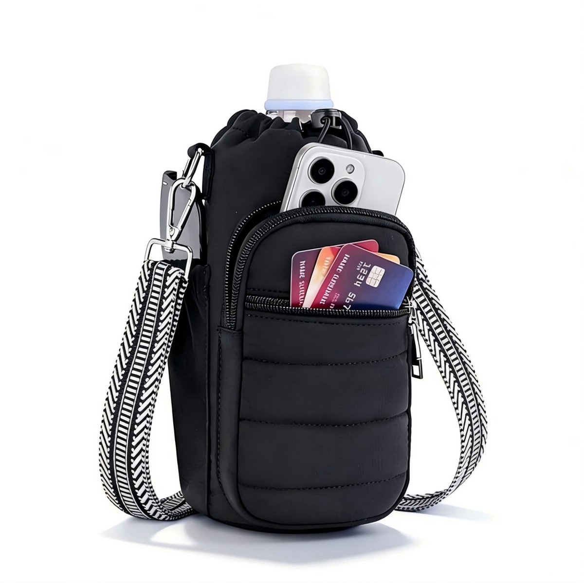 Hoes voor waterfles - 27 x 13 x 3 cm - Tasje voor thermosbeker - Crossbody-tasje voor beker - Draaghoes voor beker - Crossbody-tas voor waterfles - Hoes voor thermosfles - Tasje voor beker - Crossbody-tas voor waterfles