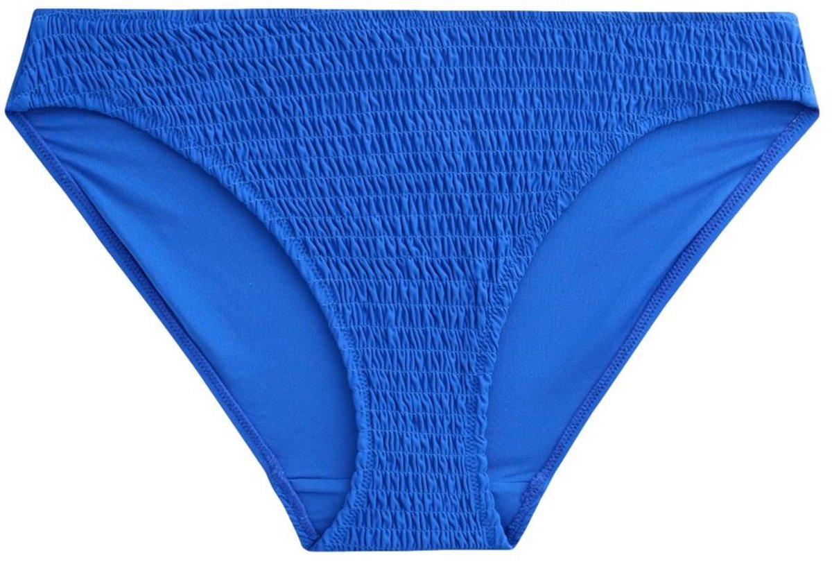 Next Dames - Bikinibroekje met plooien en hoge beenuitsnijding - Blauw Cobalt Blue