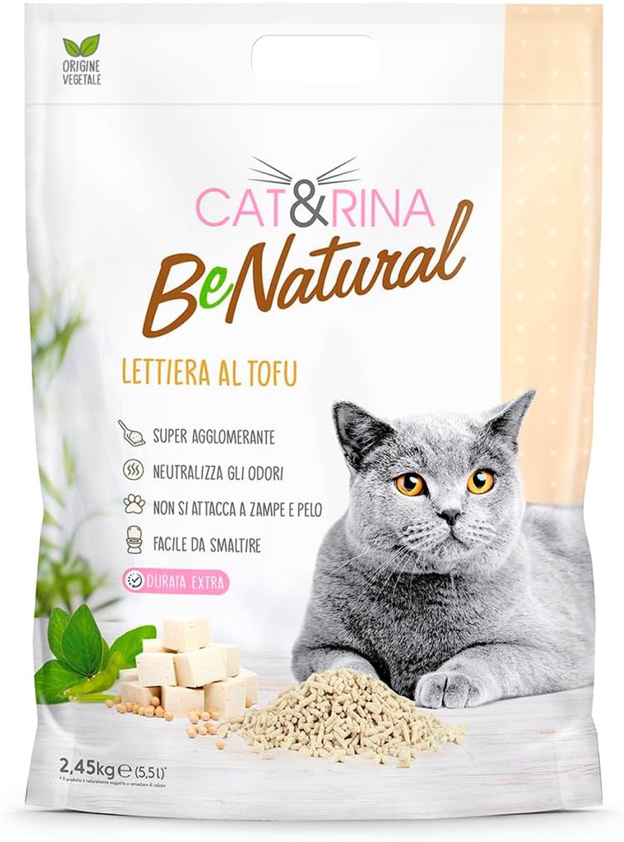 Thijox - Klontvormende Kattenbakvulling Tofu 5,5L - Milieuvriendelijk, Geurabsorberend, Toilet Doorspoelbaar, Plantaardige Basis, Geschikt voor Elk Ka