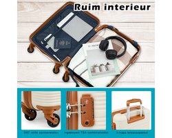 Thijox - COOLIFE Ryanair Handbagagekoffer 55x35x20 cm - Lichtgewicht Cabin Trolley Koffer met TSA-slot - Harde ABS schaal - 20L Handbagage Koffer Blau