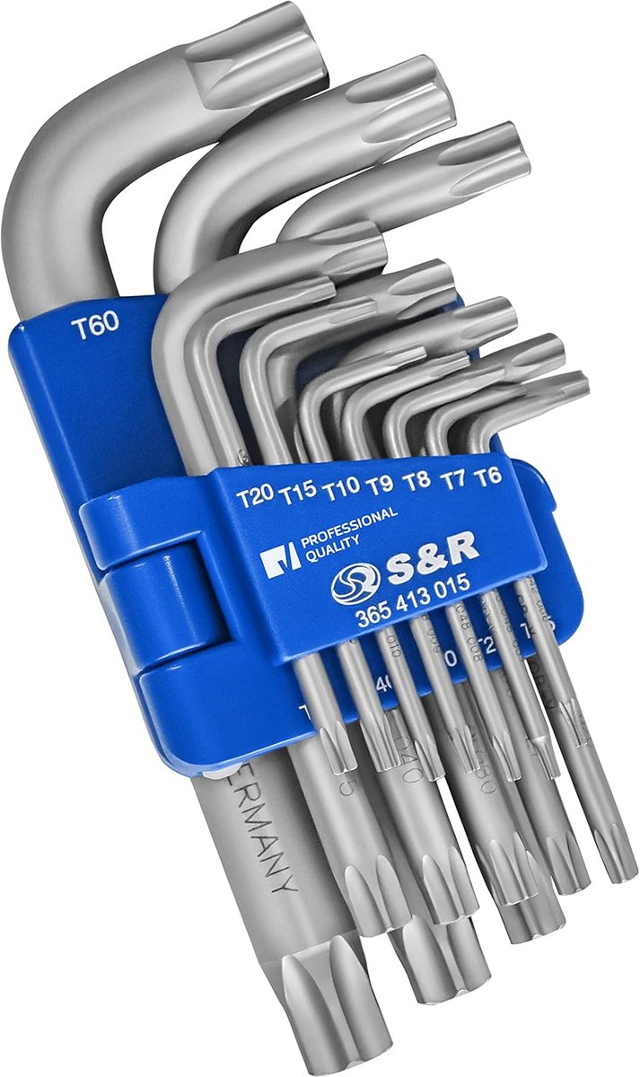 Thijox - 15-delige TORX Steeksleutelset TX6-TX60 | Robuuste CR-V Stalen Sleutels | Professioneel Gereedschap voor Auto Onderhoud, Montage en Reparatie