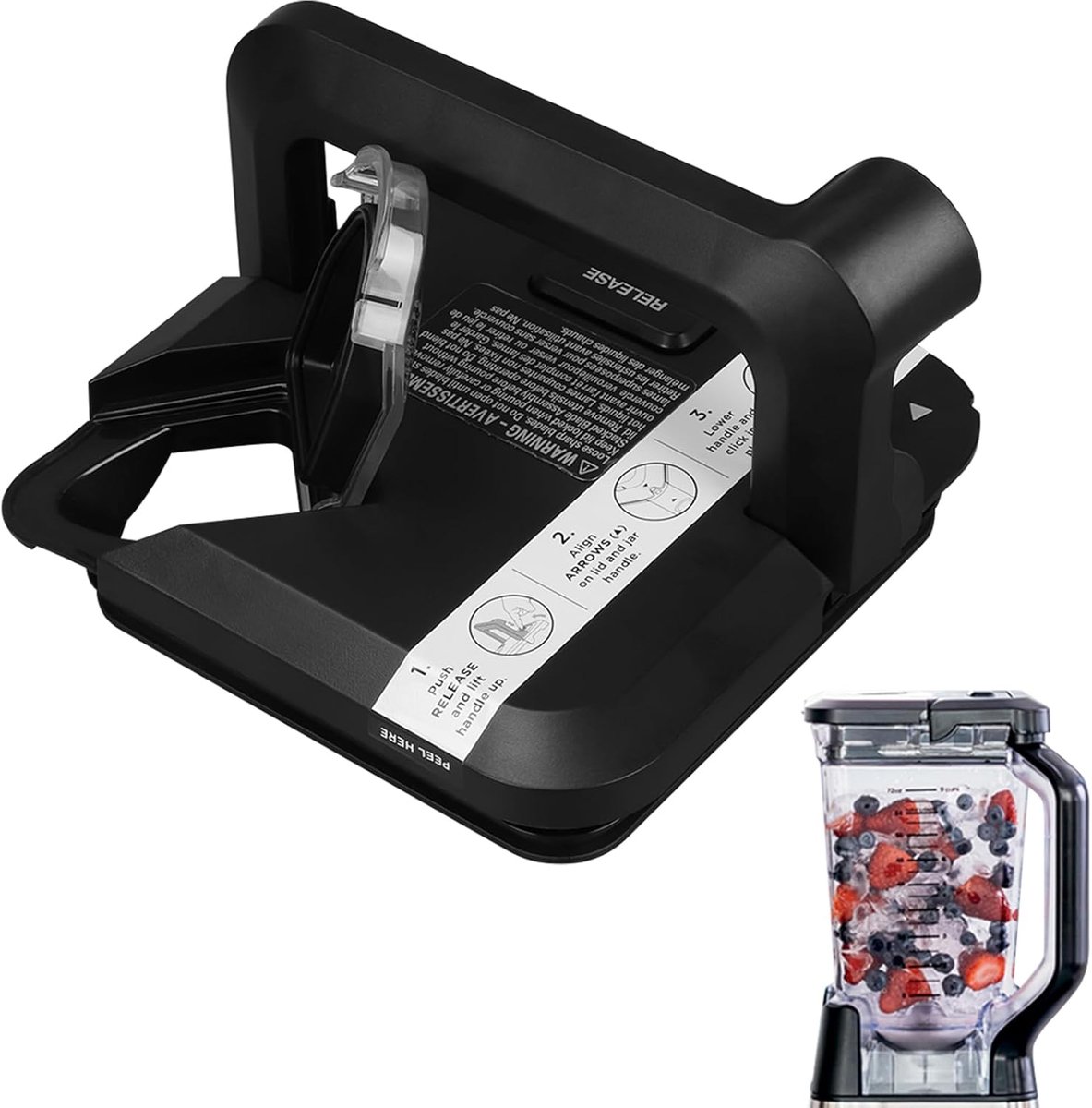 SnelShoppen 70oz Vervangende Deksel voor Blender Geschikt voor Ninja Blender Sterk en Veilige Plastic Water Tank Deksel voor Keuken Blenden Smoo