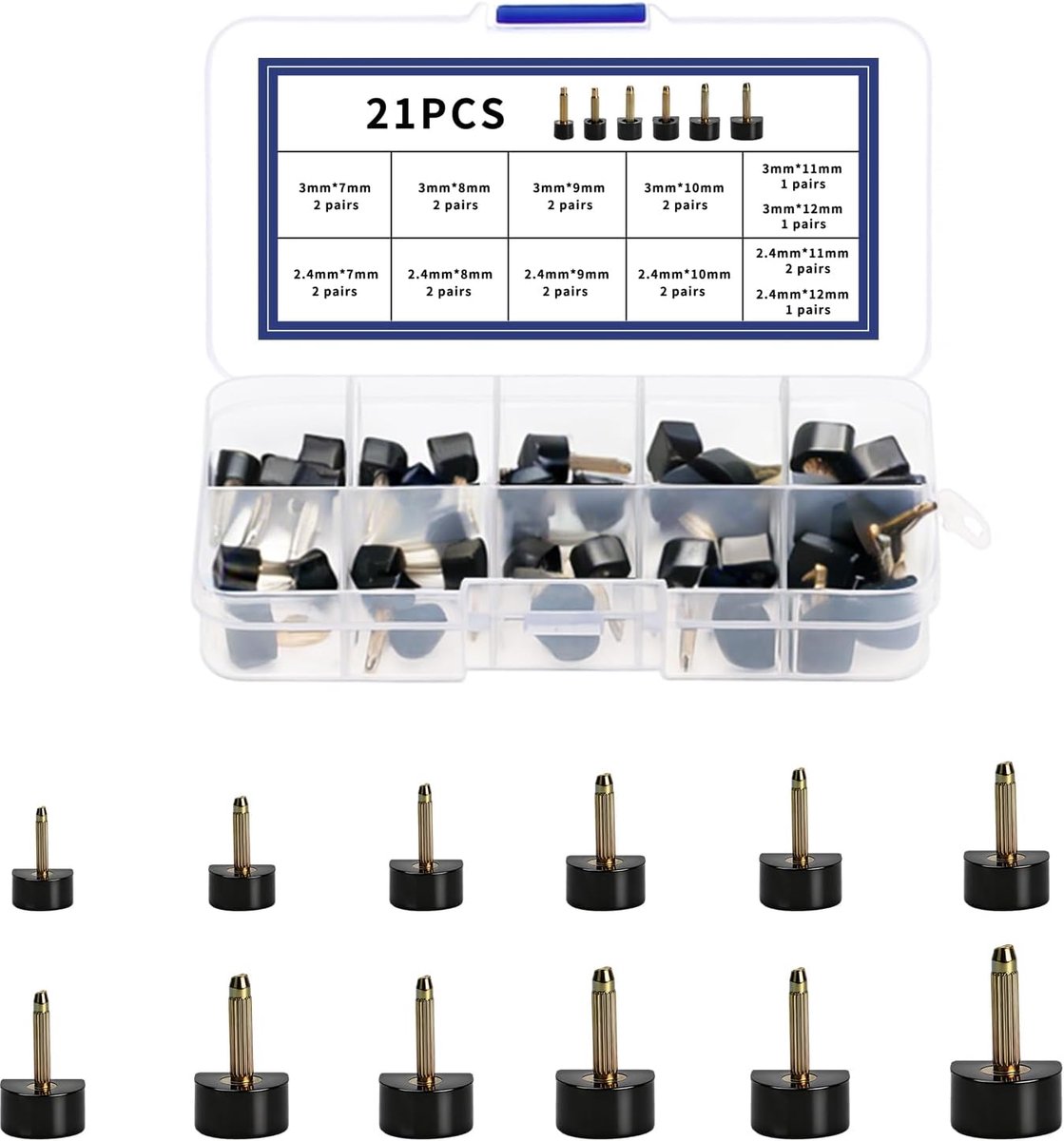 SnelShoppen - 21-delig Hakken Reparatieset, High Heel Tips Vervangingsdopjes, U-vorm Hakreparatie Beschermpennen voor Hoge Hak Schoenen, 7/8/9/10/11/1