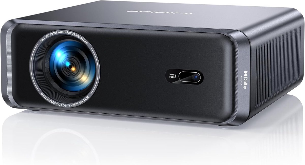 SnelShoppen - 4K Beamer met Auto Focus en Keystone - Netflix-compatibel Projector 1000ANSI - WiFi6 Bluetooth - 1080p Thuisbioscoop & Outdoor (Antracie