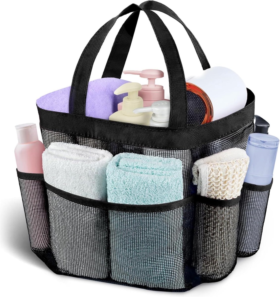 SnelShoppen - Douchetas Camping - Netdouchemand Met Handvat - Draagbare Strandtas Van Mesh - Multifunctionele Douchemand Voor Kamperen, Fitness, Zwemm