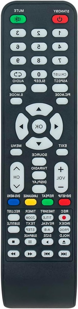 Afstandsbediening - Universele Bediening - TV Bediening - Directe Compatibiliteit - 10 Meter Bereik - Zwart