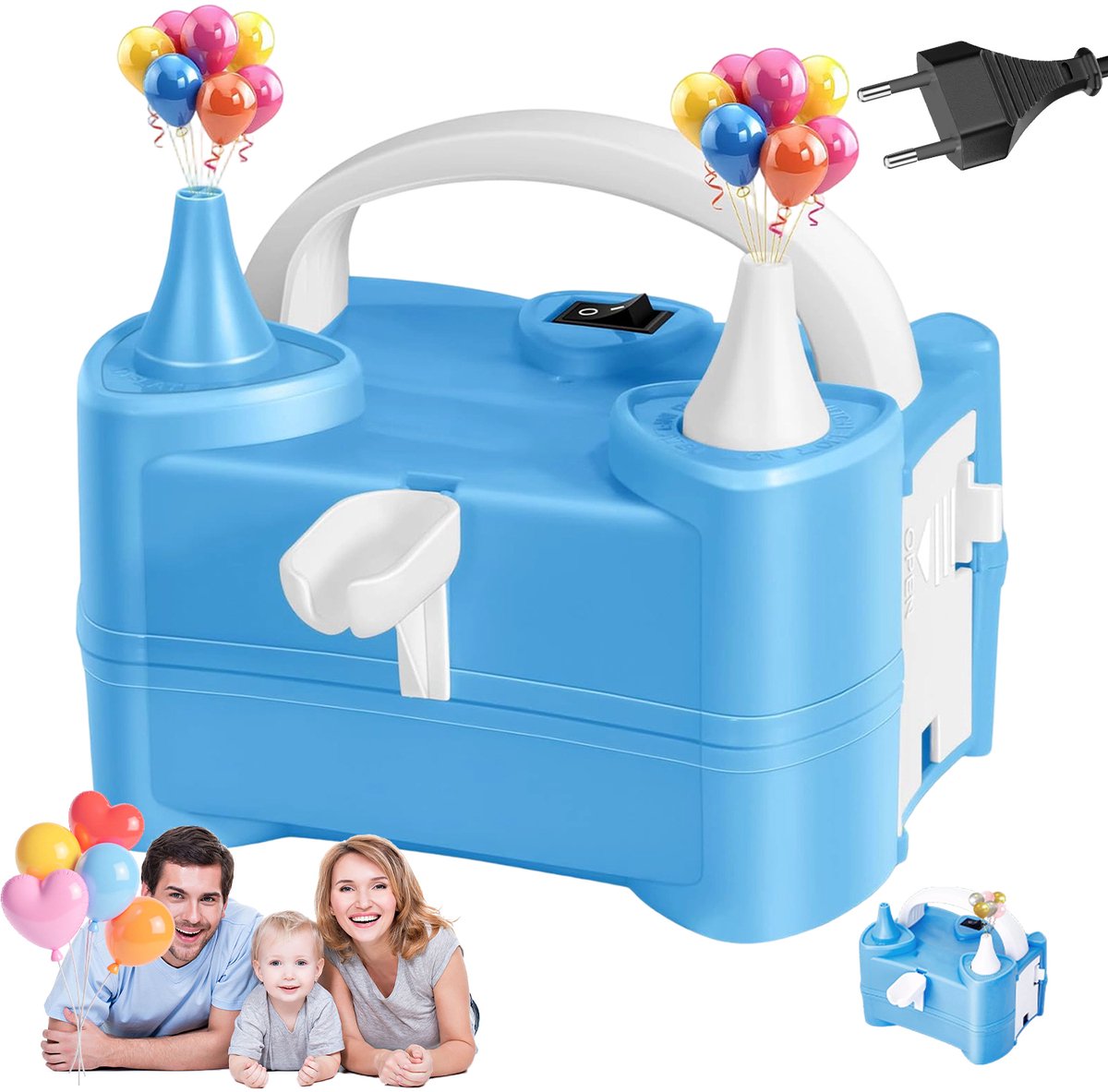 Elektrische Ballonnenpomp - Ballon Pomp - Automatisch en Handmatig Opblazen - Ingebouwde Knoophulp - Snel Ballonnen Opblazen - Draagbaar - Voor Feesten en Bruiloften