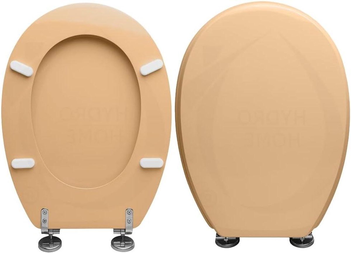 Toiletbril Hout - WC Deksel - Badkamer Vernieuwen - Gemaakt in Italië - 44x33.5 cm - Whisky