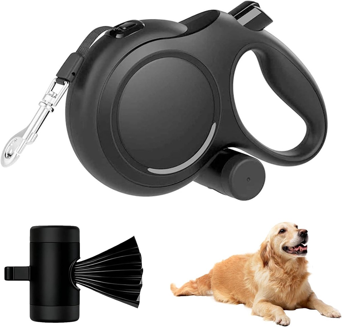 Thijox - Oprolbare Hondenriem 8 m met Stopknop voor Grote Honden tot 50 kg, Intrekbare Lijn met Remsysteem, Antislip Handgreep en Anti-Oprolring, Idea