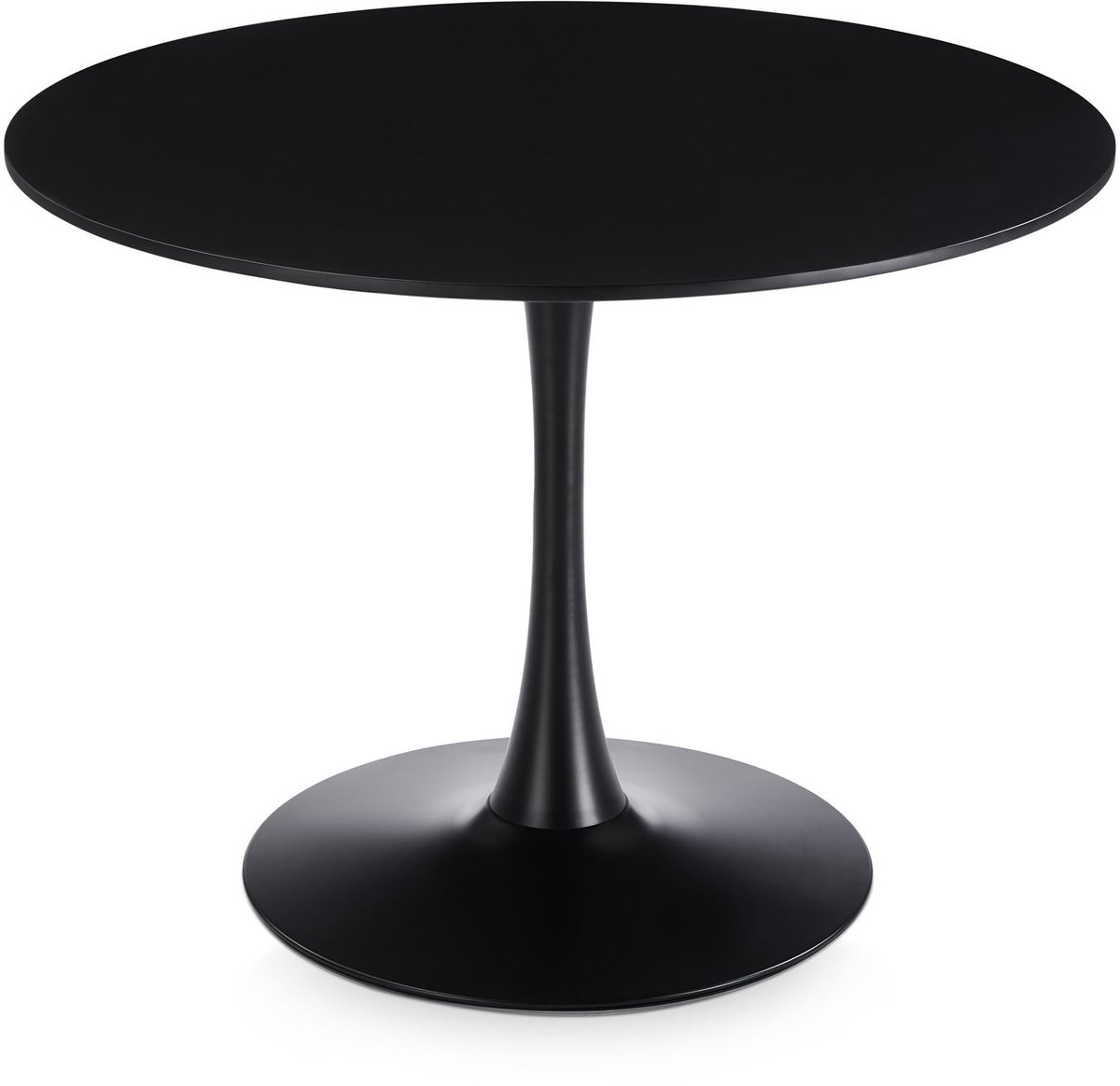Eettafel LOIRE, rond, 100 cm, met tafelblad van MDF – zwart