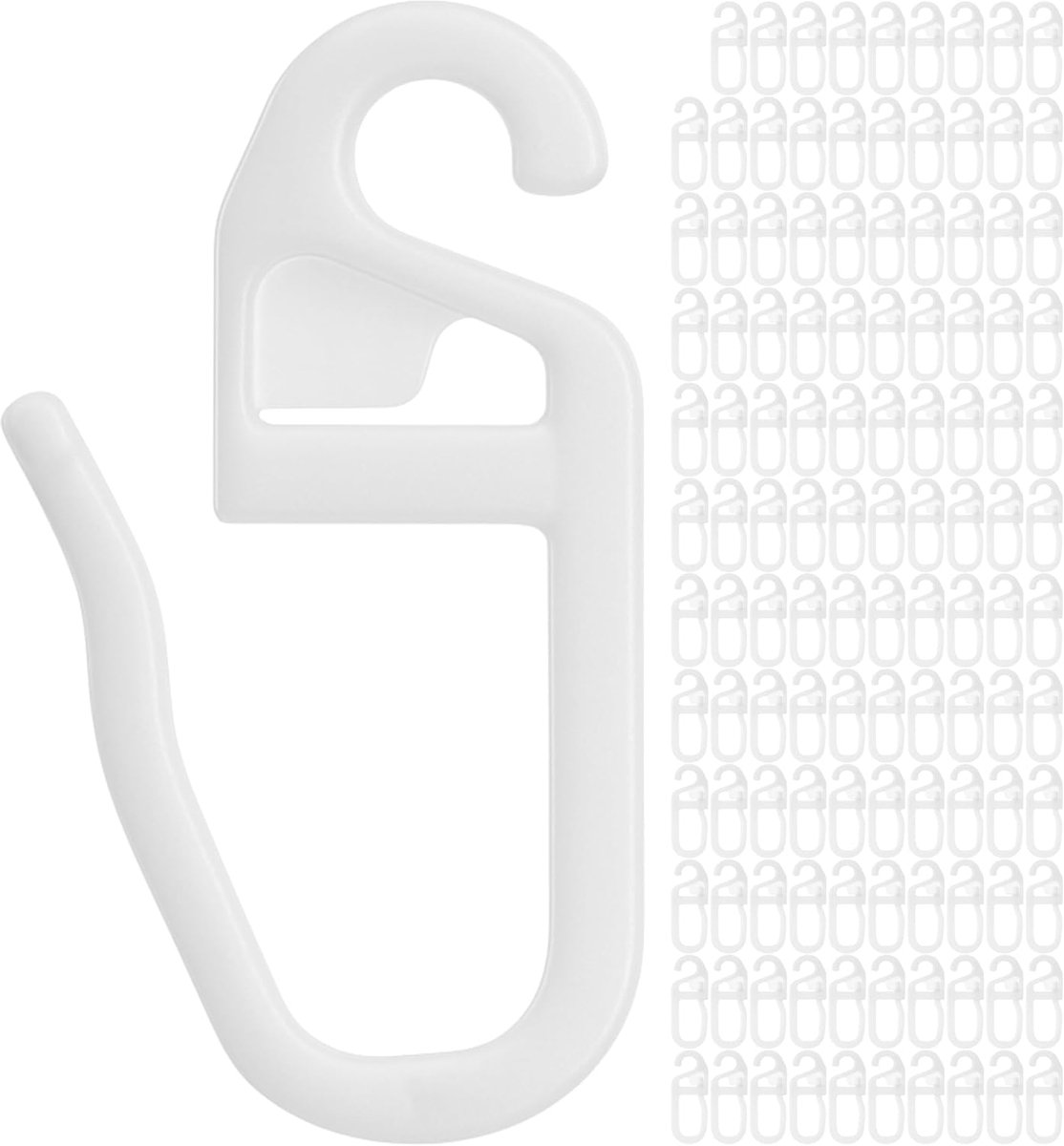 SnelShoppen - Curtain Hooks voor Gordijnringen - 120 Stuks Ø 4mm Oogjes voor 3-4mm Ringen Wit - Hangende Plisseerhaken, Clipset, Geschikt voor Gordijn