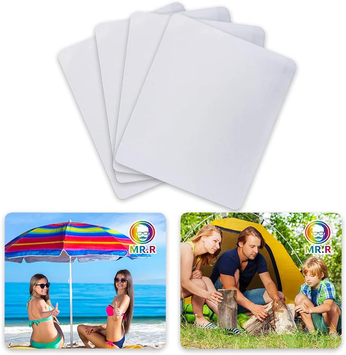 SnelShoppen - Sublimatie Muismatten Wit 3mm Dikte - 6 Stuks - Vierkante Muismat 200x240mm - Ideaal voor Sublimatie en Heat Press Transfer
