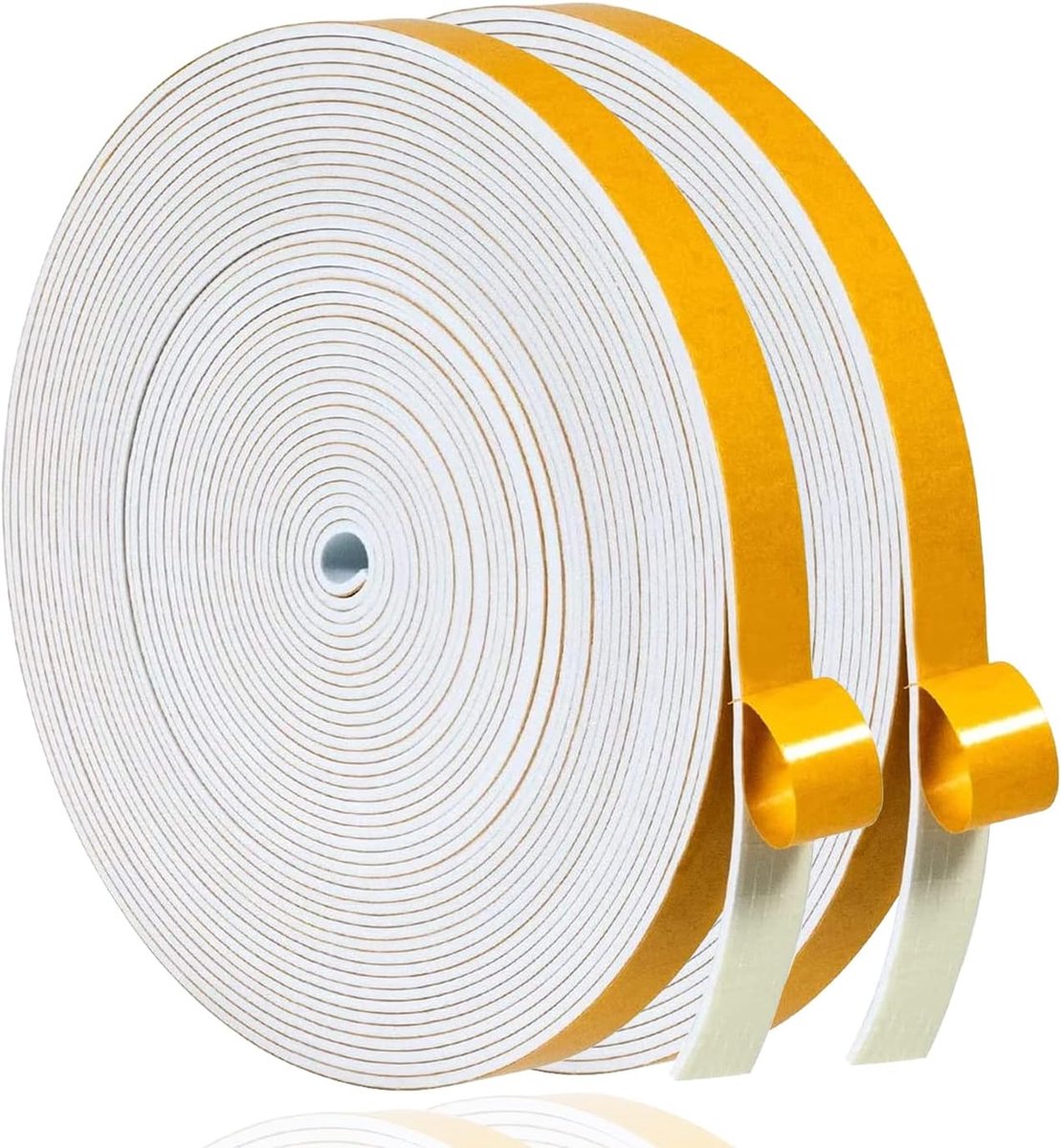 SnelShoppen - Sealing Tape 6mm x 1.5mm - Zelfklevende Raam- en Deurafdichting - Geluidsisolatie, Foam Strips, Rubber Sealing Strips - 20m Wit