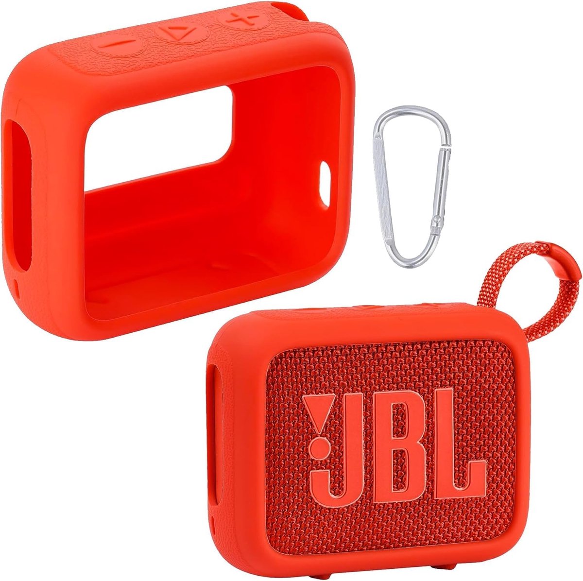 SnelShoppen - Siliconen Hoesje voor Draagbare Bluetooth Speaker, Waterdicht en Ultralicht met Karabijnhaak, Perfect voor Feest, Camping en Tuin, Besch
