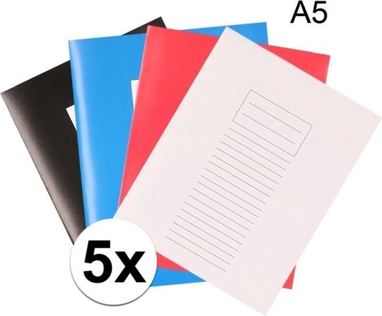 Intuïtie papier paneel A5 lijntjes schriften - Assorti - 5 stuks | bol.com