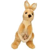 Knuffel kangoeroe met baby 20 cm