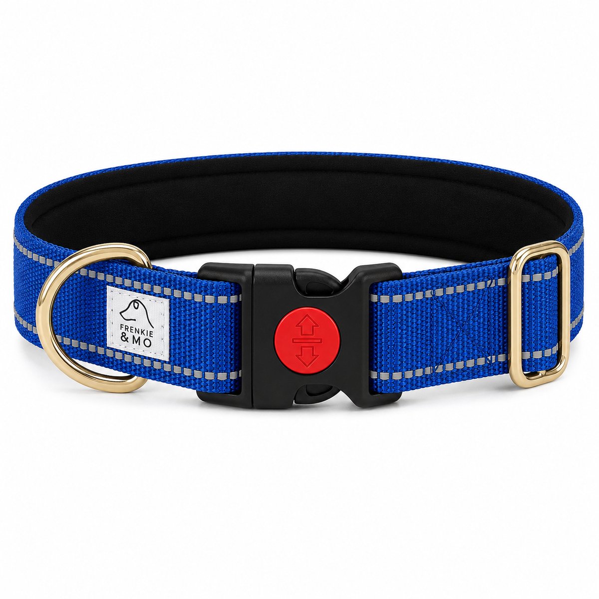 Honden Halsband - Reflecterende Stiksels - Nylon Halsband Hond - Hondenhalsband - Maat L - Blauw