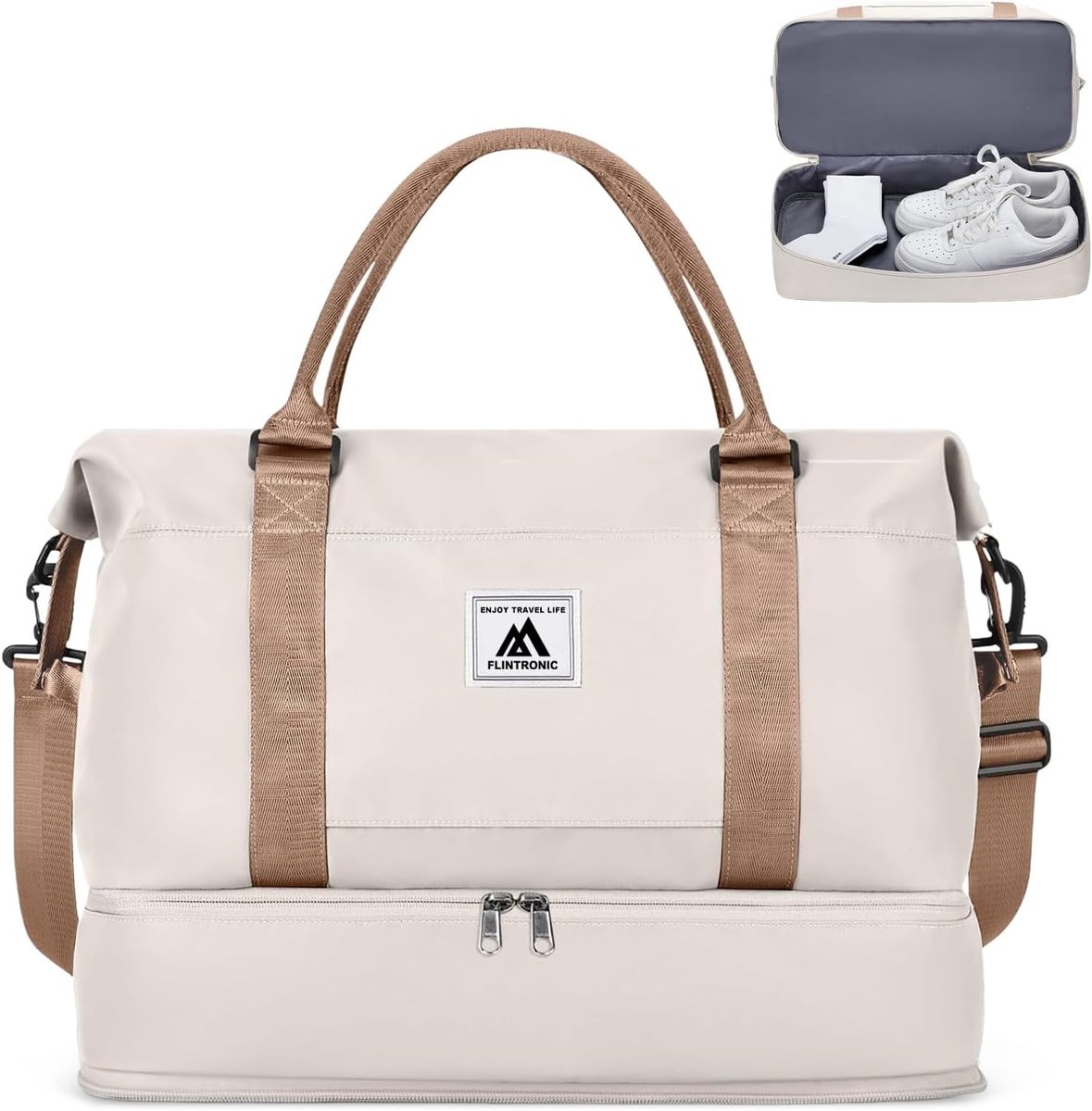 SnelShoppen - Ruime Vouwbare Reistas 40x30x20 cm voor Ryanair Cabin Luggage, 24L Onderstoel Bagage met Afneembare Vochtzak en Schouderriem voor Reizen