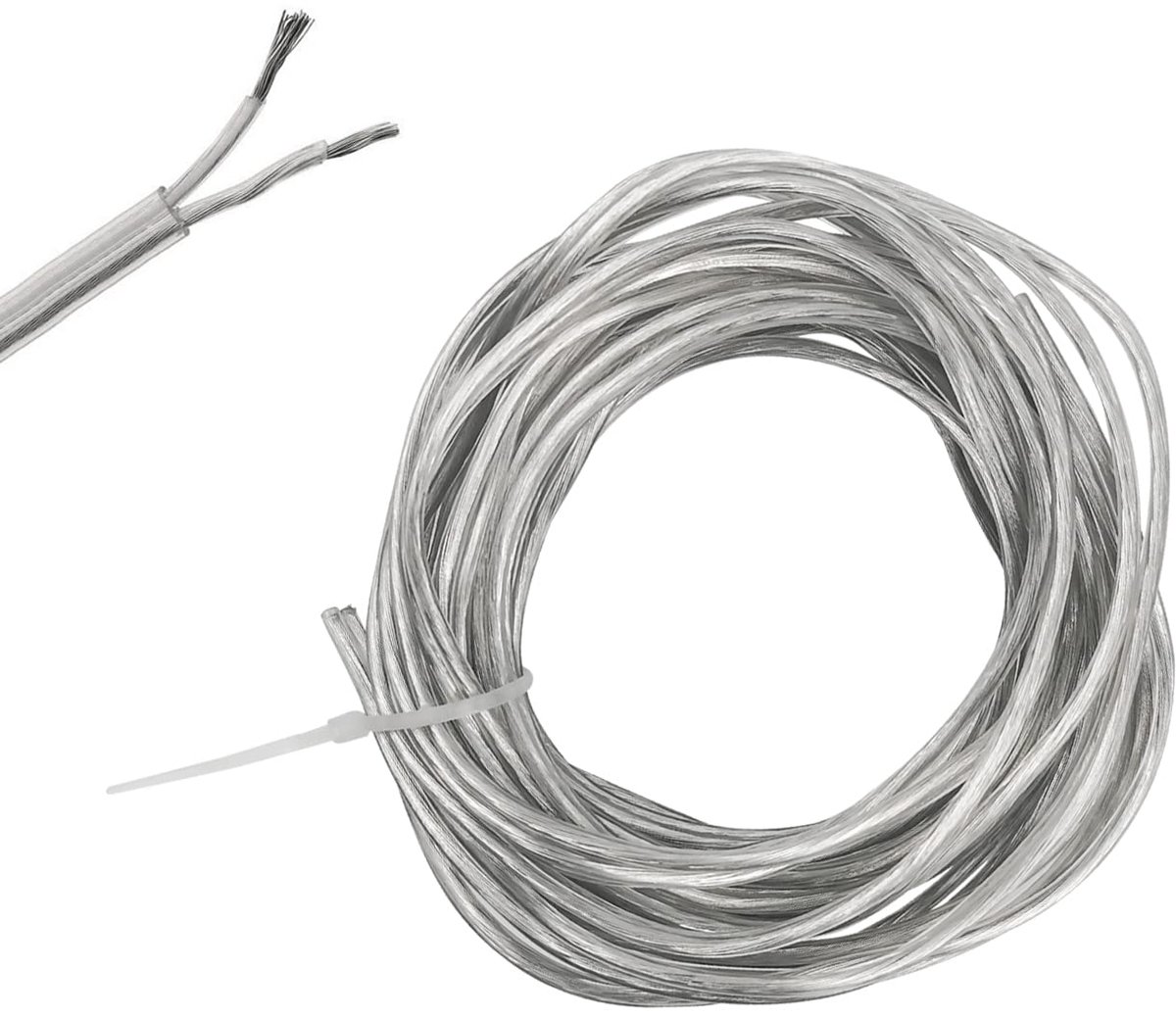 SnelShoppen - 10 Meter Transparante PVC Flexibele Kabel 0.75 mm² Elektrische Draad voor Huishoudelijke Apparaten met Lage Vermogen - Milieu-vriendelij