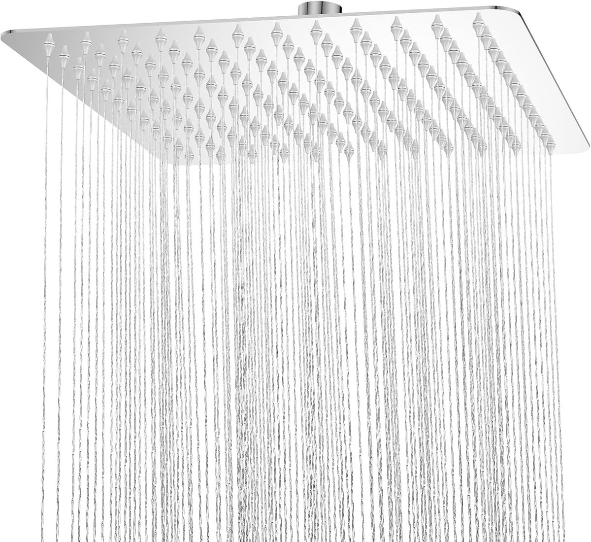 SnelShoppen - 10 Inch Rain Shower Head - 304 RVS Douchesysteem met Hoge Druk, Zelfreinigende Nozzles, Ceilingsmontage, Chroom (25x25 cm)