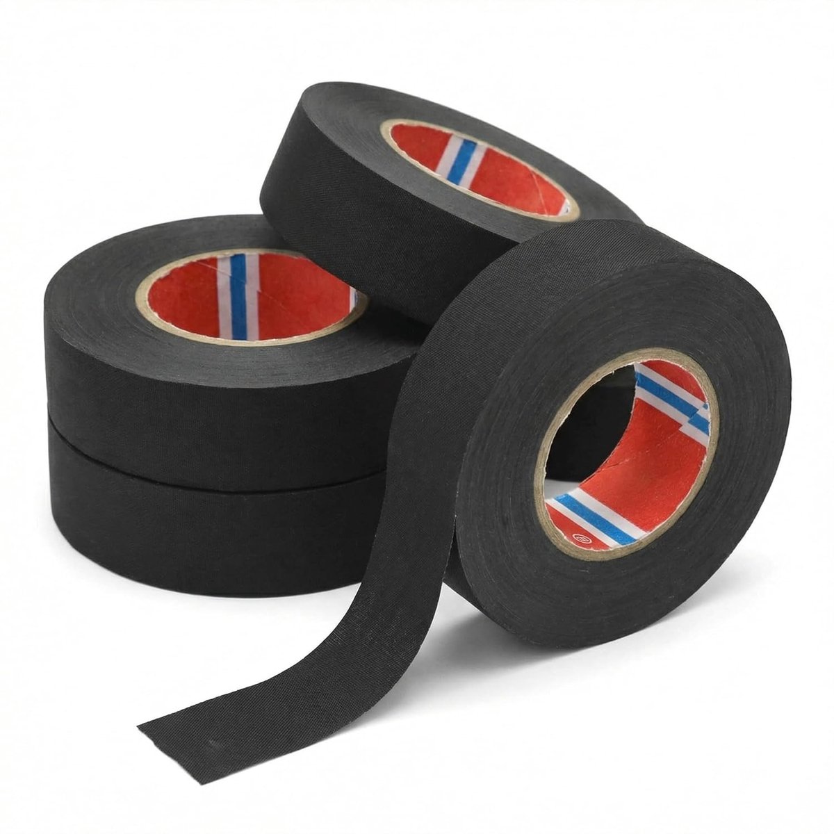 SnelShoppen - Duct Tape 4 Rollen - Waterproof Isolatie Tape 19mm x 20m - Zwart Kwaliteitsmateriaal voor Auto, Motor en Kabelisolatie