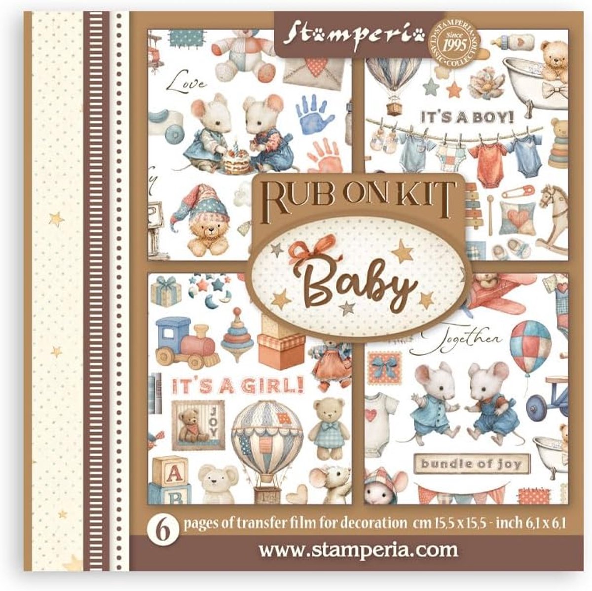SnelShoppen - Rub-on Kit voor Scrapbooks, Albums, Kaarten, Bullet Journals, Creatieve Projecten, Baby Thema, 6 Pagina's, Eenvoudig Beelden Overdragen
