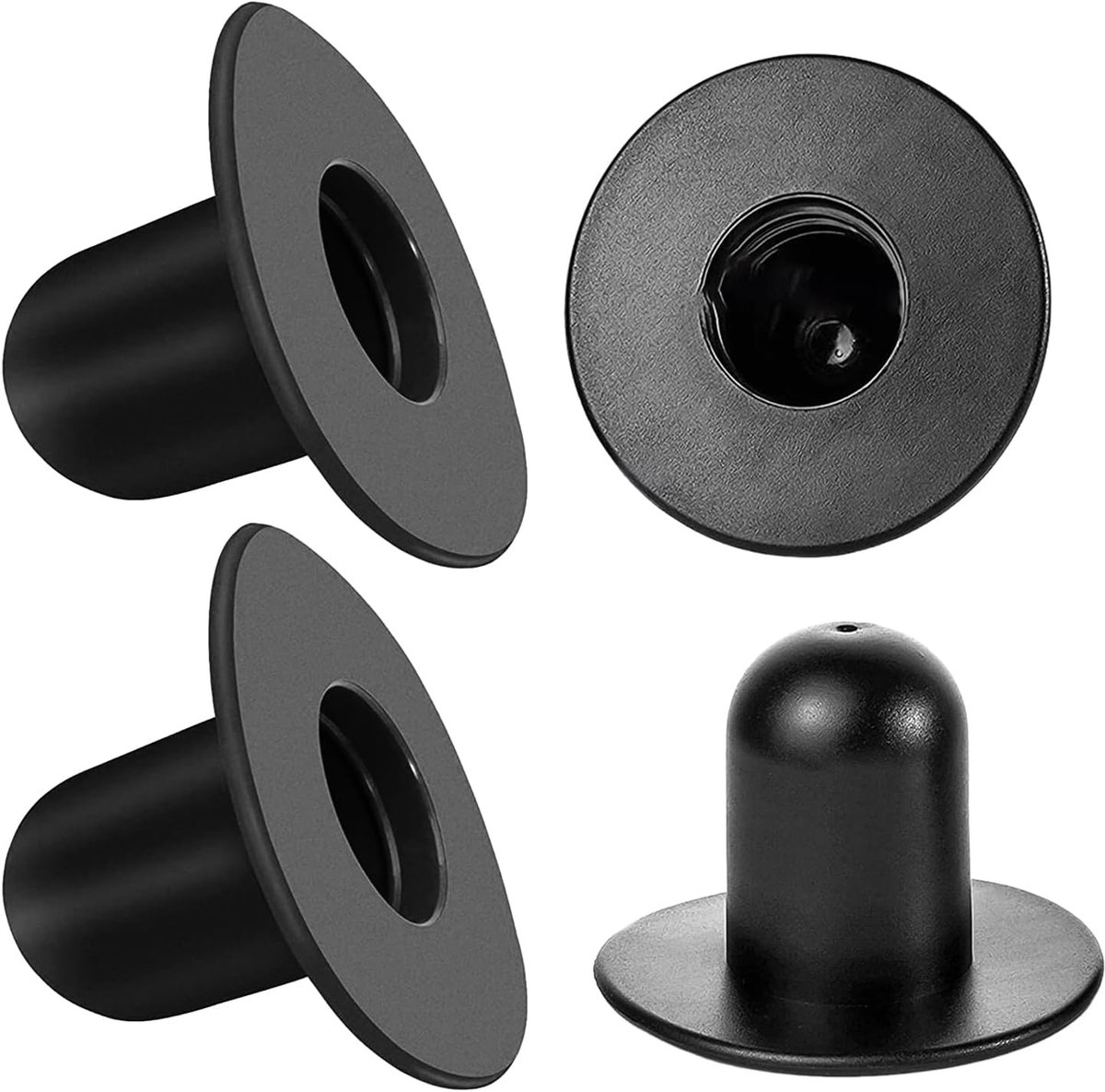 SnelShoppen - Pack van 4 Pool Stops, Conische Rubber Stoppen voor Bestway en Intex Zwembaden, UV-bestendig, Eenvoudig te Installeren, Zwart