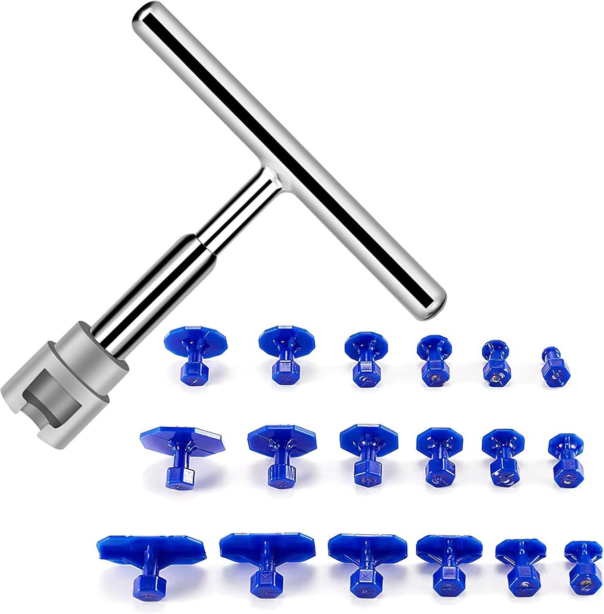 SnelShoppen - Dent Repair Kit Auto - Car Body Puller Tool - 18-delige Suction Cup Set - T Bar Puller - Schadeherstel zonder Schilderwerk - Robuust en
