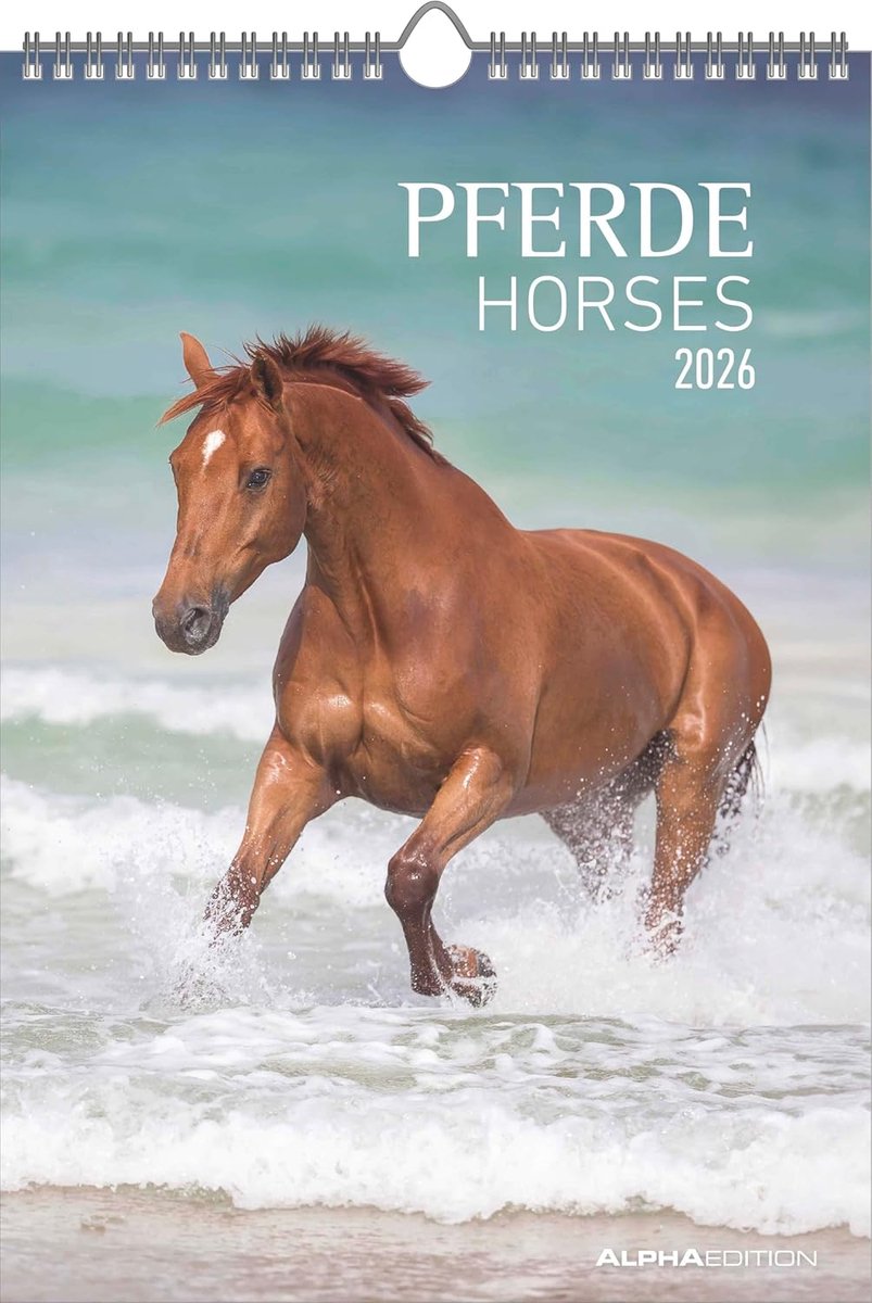 SnelShoppen - Pferde 2026 Wandkalender 23,7x34 cm met Notitie Ruimte - Mooi Paarden Kalender met Extra Informatie voor Dierenliefhebbers - Perfect voo