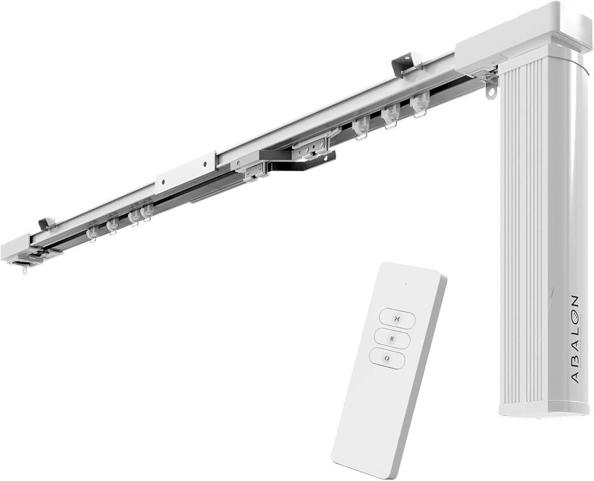 SnelShoppen - Motorische Rail voor Slimme Gordijnen met Afstandsbediening - Tot 4 m - Elektrische Aluminium Gordijnrail - Minimalistisch Design