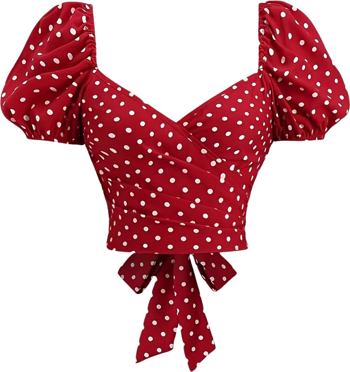 Currero Topje Dames Polkadots - Mouwloze Top - Singlet - Kleding - Shirt - Blouse - Kort - Volwassen - Rood