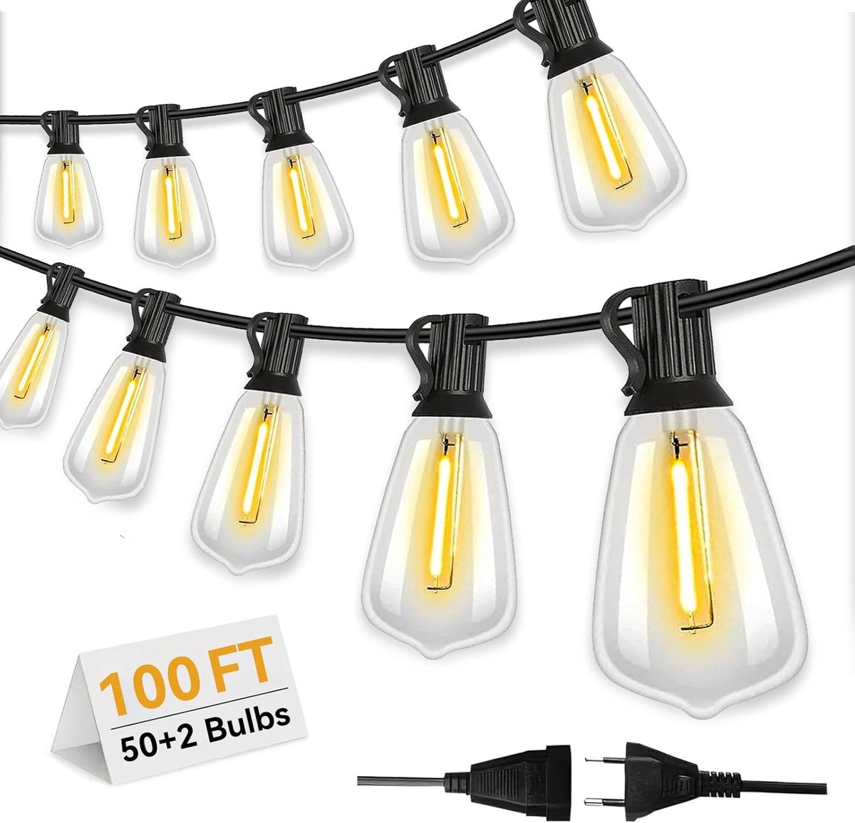 SnelShoppen - Vintage Outdoor Fairy Lights 30 Meter - Dimbare LED Tuinverlichting - Shatterproof Warm Wit - IP44 Waterdicht - Perfect voor Balkon, Pat