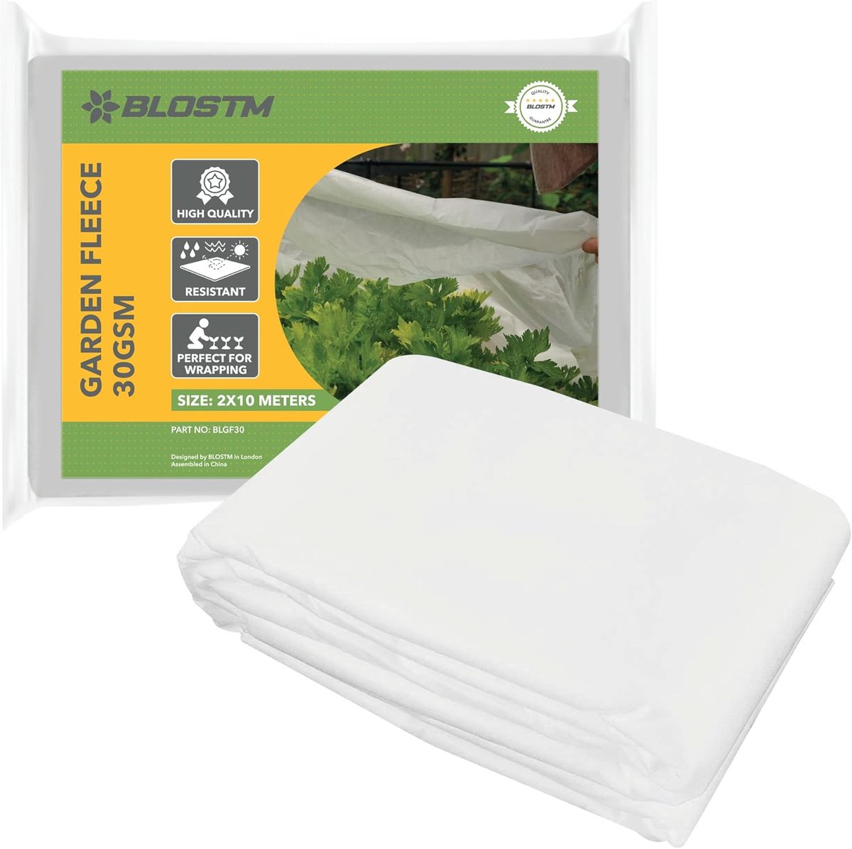 SnelShoppen - Garden Fleece 30 g/m² - Winterbescherming voor Planten, Duurzaam en Scheurvast, 2 x 10 m, Lucht- en Waterdoorlatend, Tuinbescherming teg