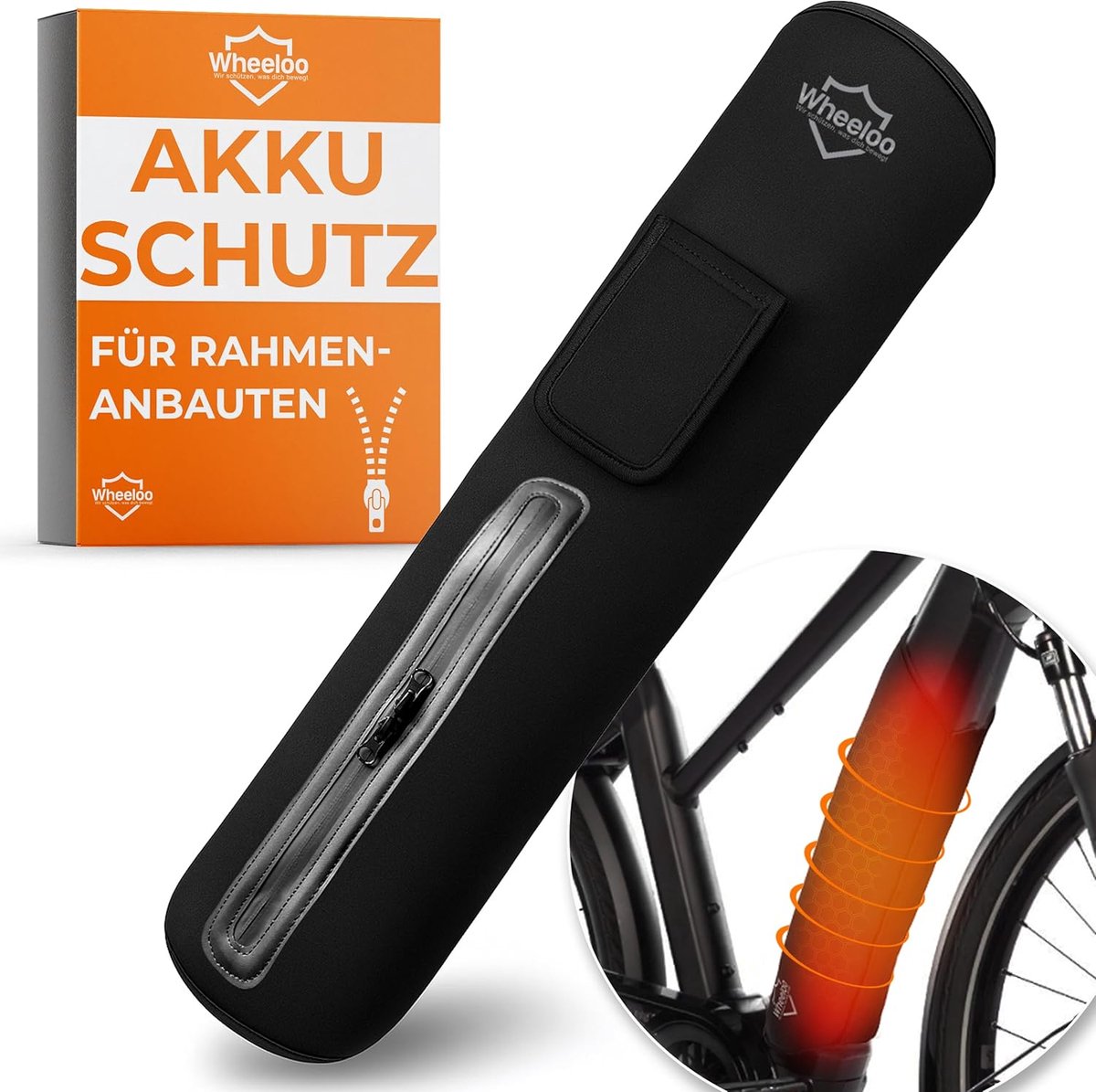 SnelShoppen - Universele beschermhoes voor elektrische fietsaccu - 4,5 mm neopreen isolatie - verlengt actieradius - compatibel met bidonhouder