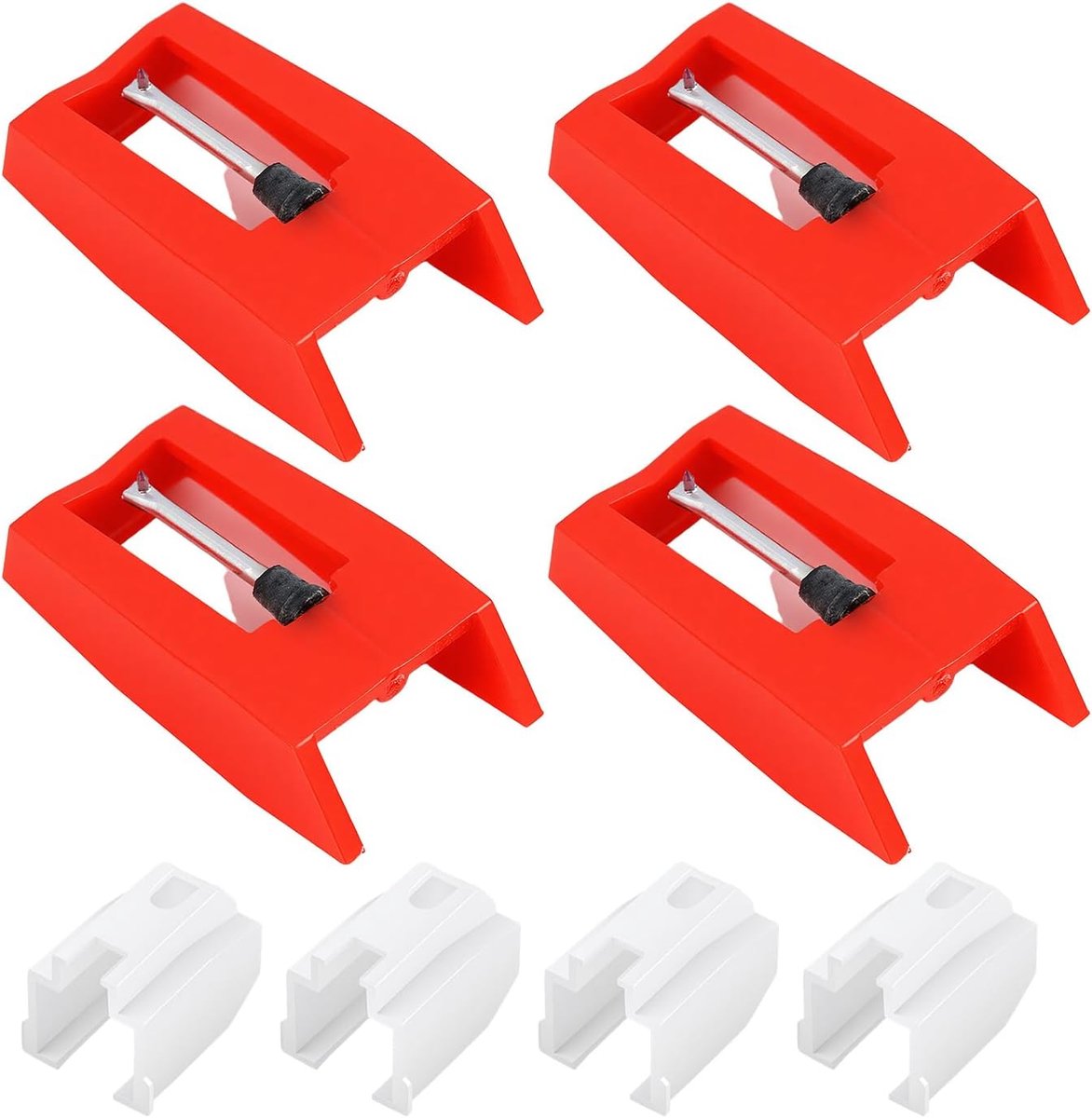SnelShoppen - Set van 4 Turntable Needles, Diamantnaald voor Platenspeler, Vervangende Accessoires voor Vinylsystemen, Hoogwaardige Ruby Keramische Ti