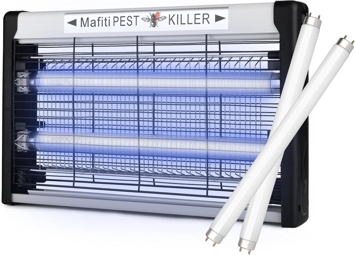 SnelShoppen - Elektrische Vliegende Insectenbestrijdingsswatter met UV Lamp, Effectieve Muggen- en Insectenbestrijding, Inclusief 2 Vervangende Lampen