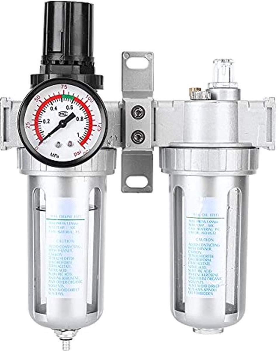 Smeermiddelset voor het filter van de luchtcompressor, vochtfilter ter voorkoming van schade door vochtvangst, olie-waterfilter, drukregelaar en smeergereedschap